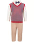 NEW Infant Boy’s First Impressions Sweater Shirt Pant & Tie Pale Taupe Size 24 m